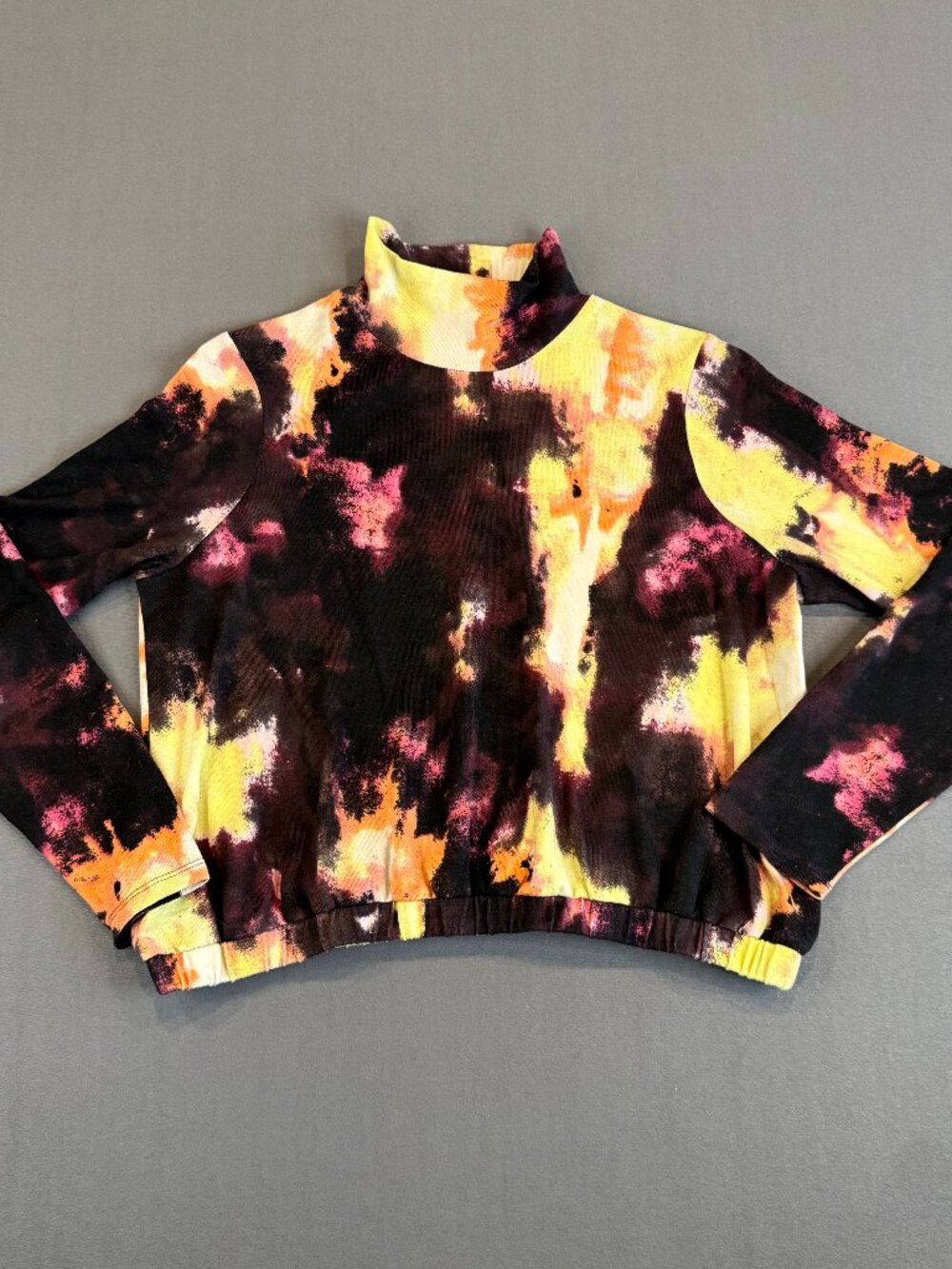 BP. Nordstrom Abstract Print Mock Neck Pullover Top Maximalist Multicolor XL